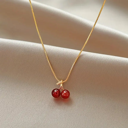 Red Cherry Pendant Necklace