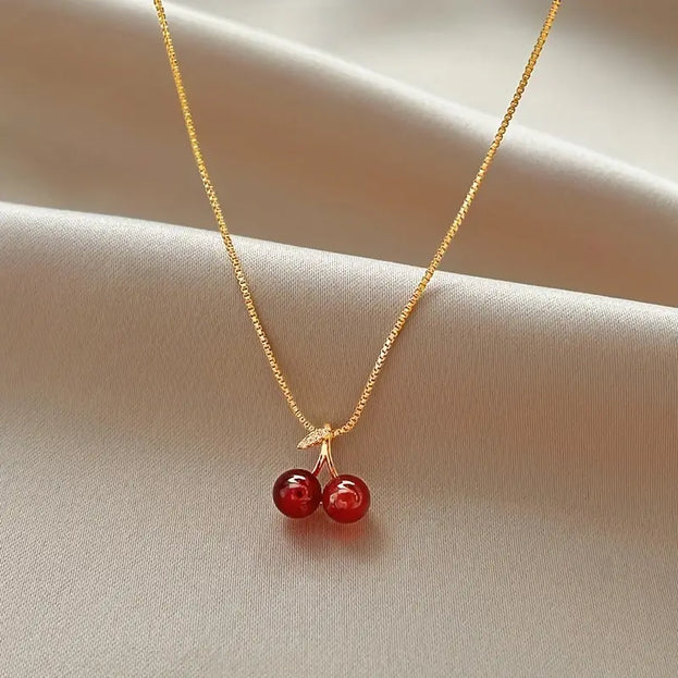 Red Cherry Pendant Necklace