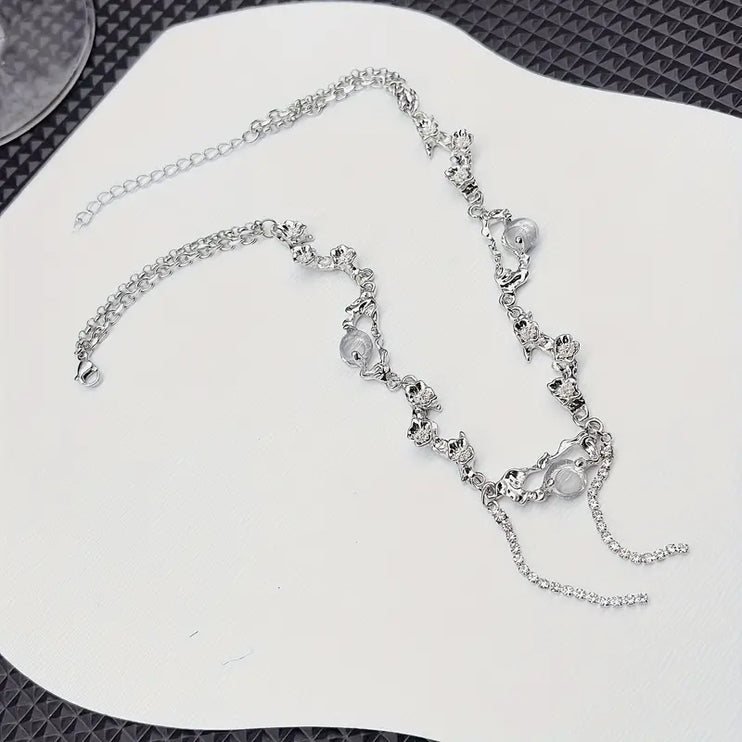 Silver Moonstone Chain Necklace