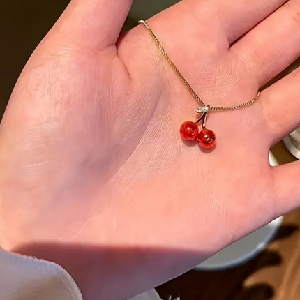 Red Cherry Pendant Necklace