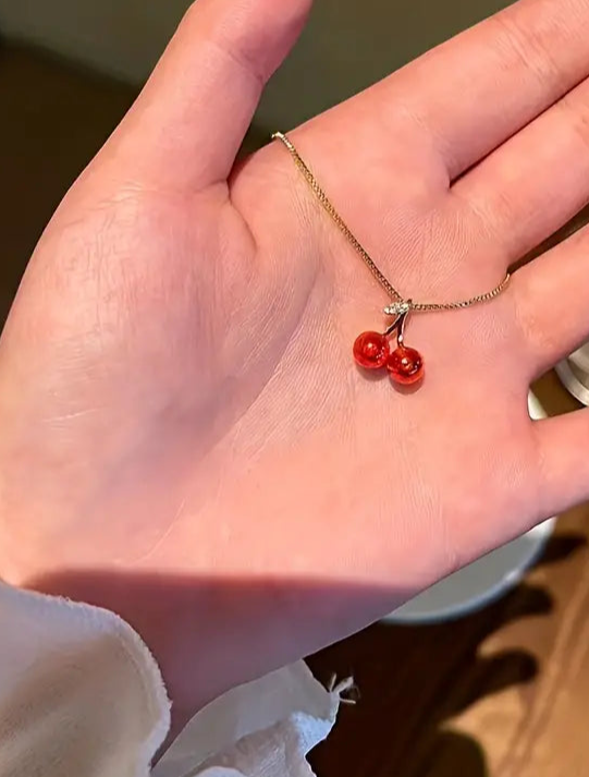 Red Cherry Pendant Necklace